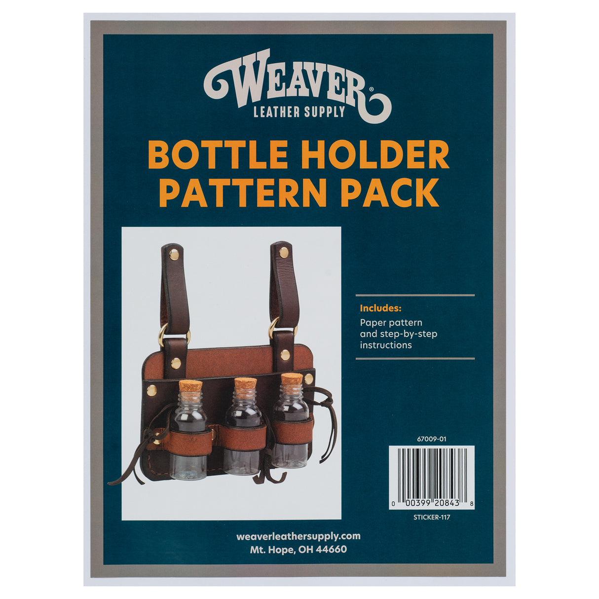 Leather Bottle Holder Pattern, Leather Craft Pattern for DIY Bottle Holder