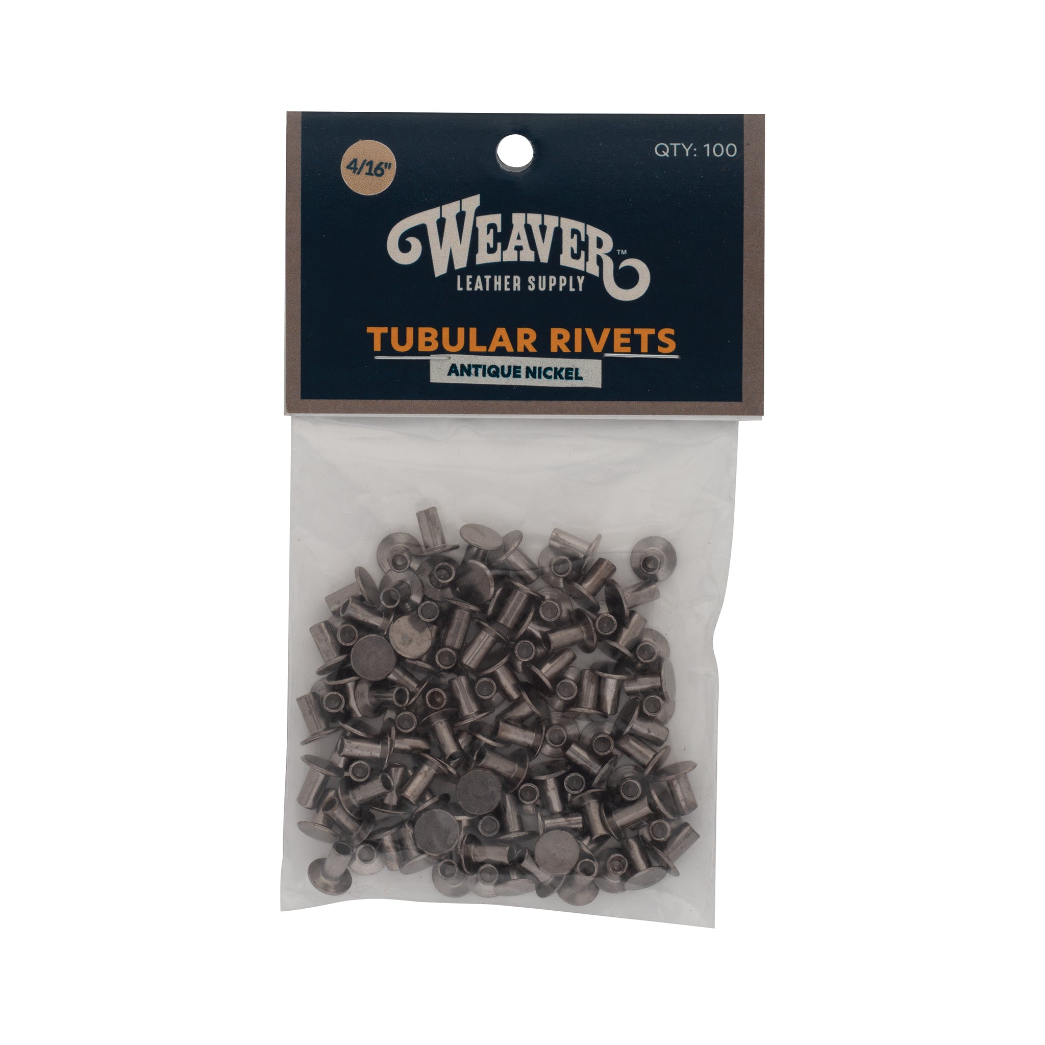 100-Pack of #104 Tubular Rivets, Antique Nickel – Weaver Leather