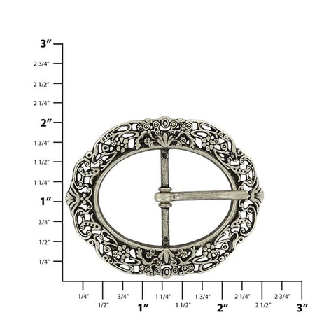 1 1/4" Antique Nickel, Artisan Center Bar Buckle, Zinc Alloy