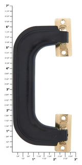 5 1/4" Black, Handle with Brass Hardware, Plastic, #L-634-BLK-BP