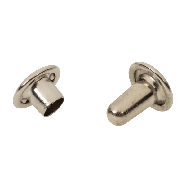 7mm Nickel, Double Cap Jiffy Rivets, Solid Brass-100ct – Weaver