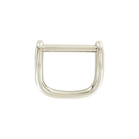 5/8" Shiny Nickel, Solid D Ring, Zinc Alloy-PK5
