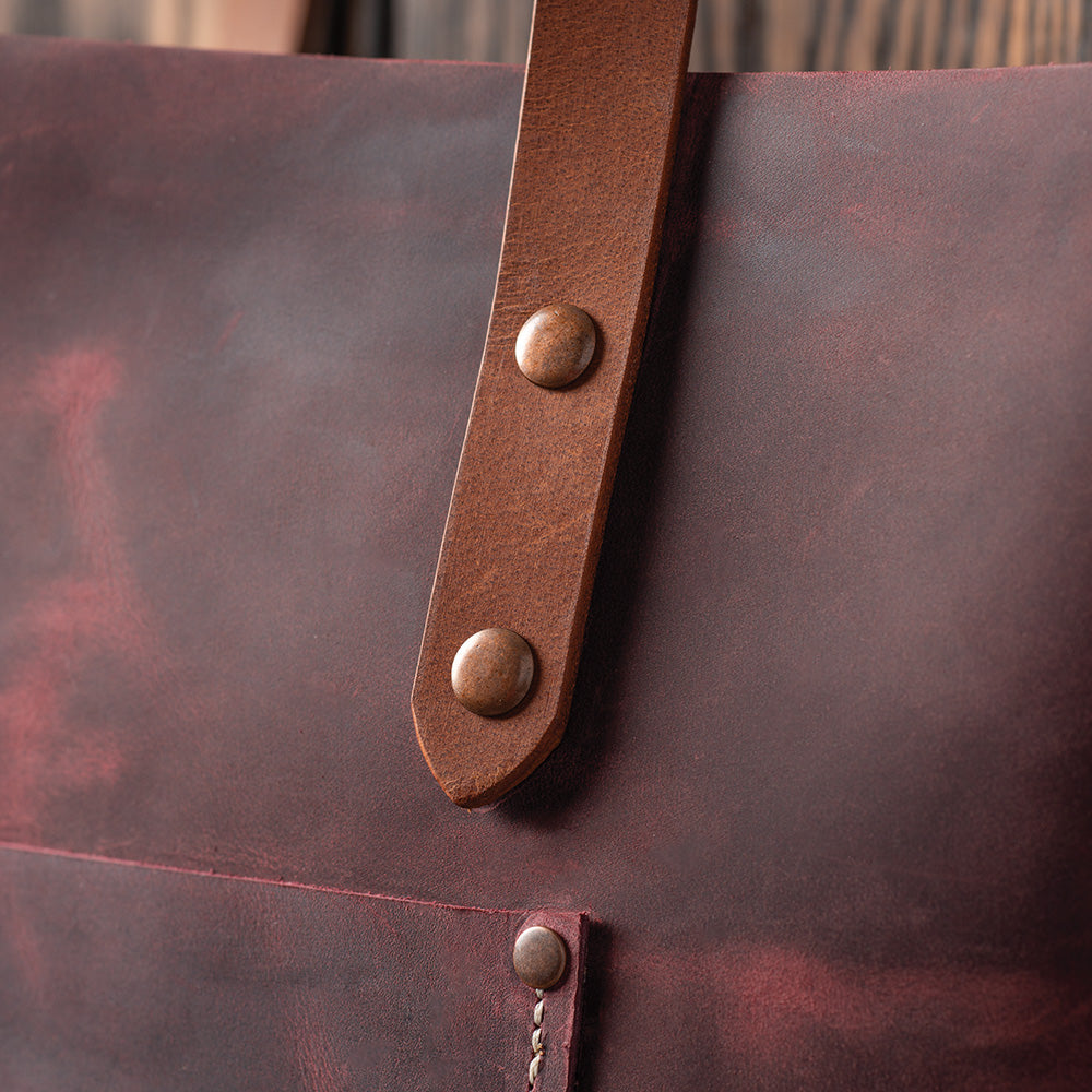 Weaver Leather Tote Bag Pattern, finished example