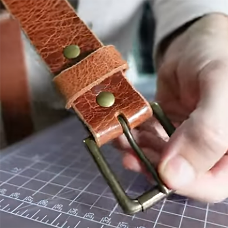 Antique Brown Water Buffalo Leather Belt