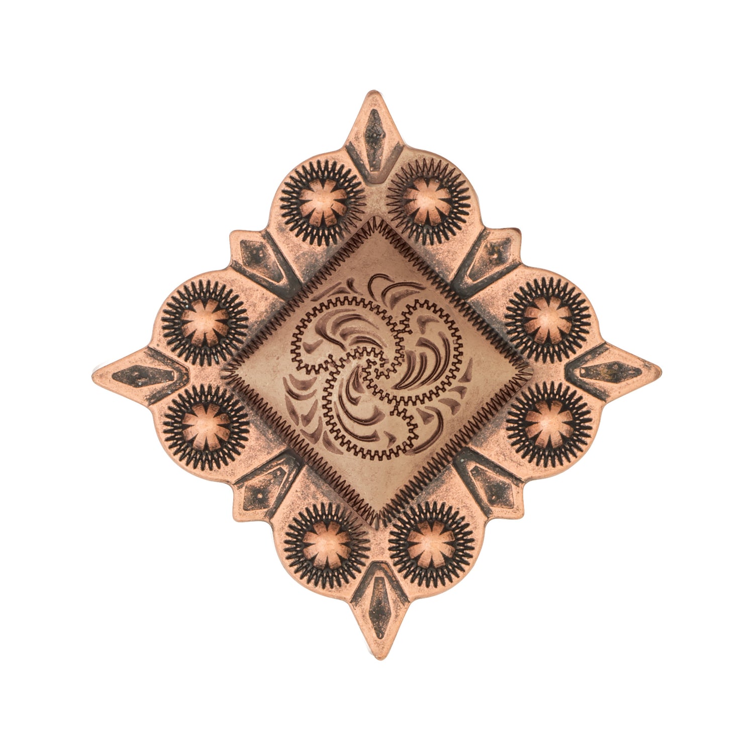 #1842 Square Berry Concho with Post