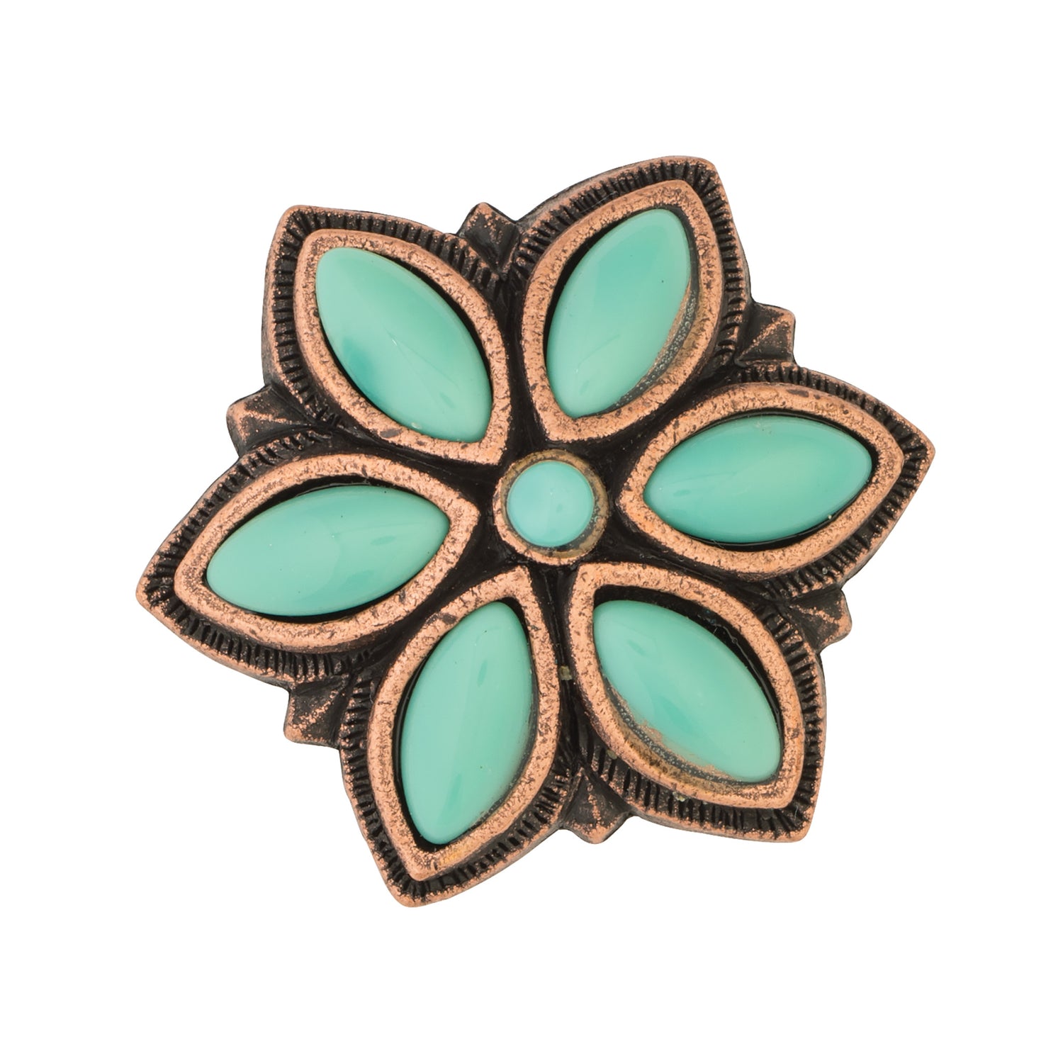 #1846 Floral Stone Concho with Post