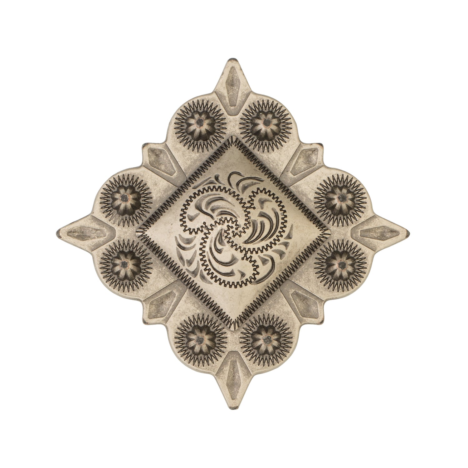 #1842 Square Berry Concho with Post