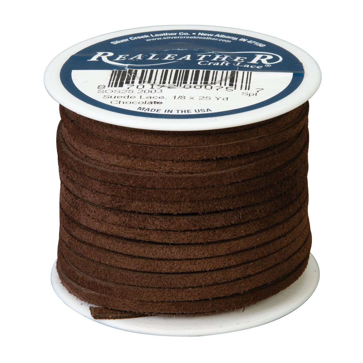 Spooled Suede Lace, 1/8" x 25 yards