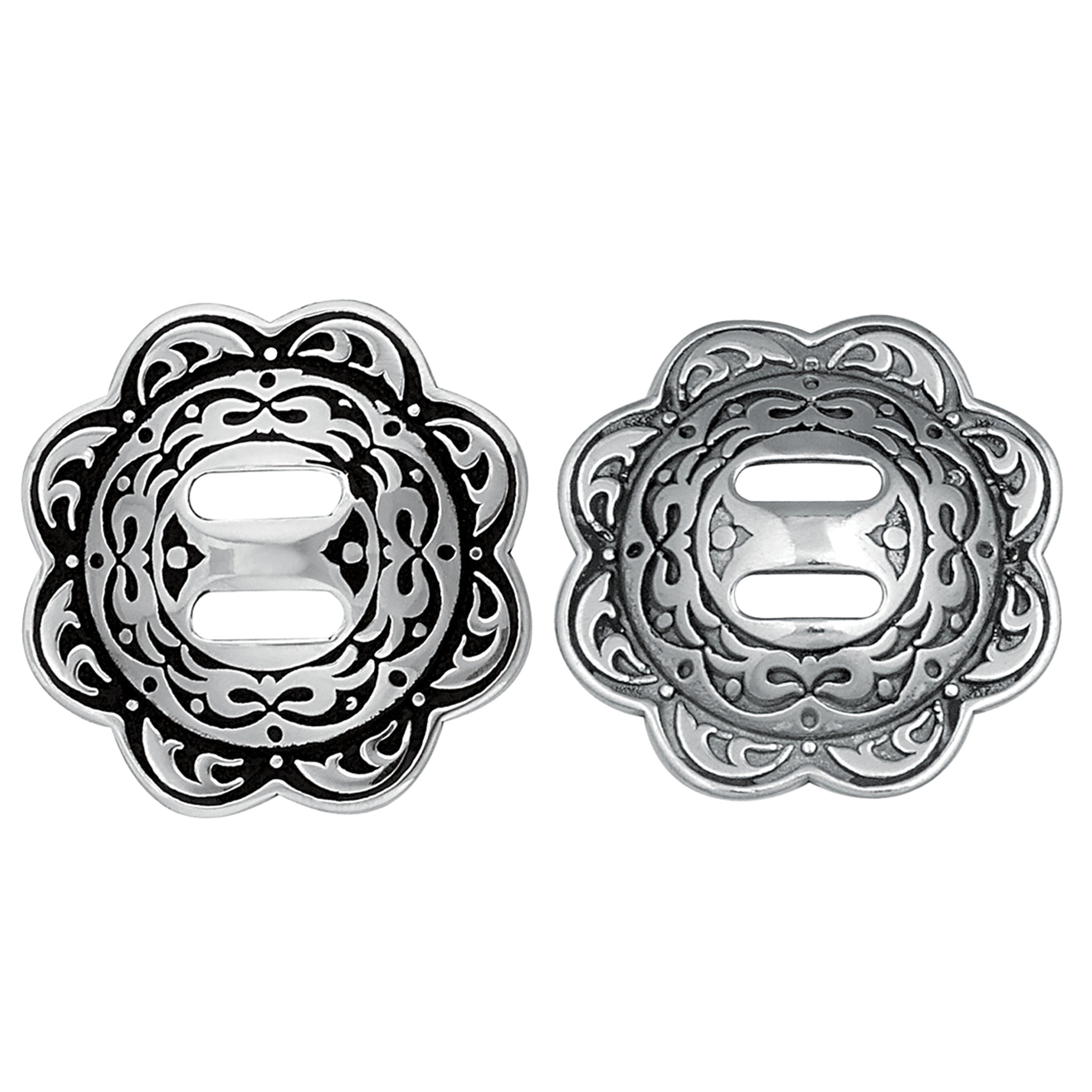 Jeremiah Watt Accented Floral Concho with Slot – Weaver Leather Supply Jeremiah Watt Accented Floral Concho with Slot – Weaver Leather Supply