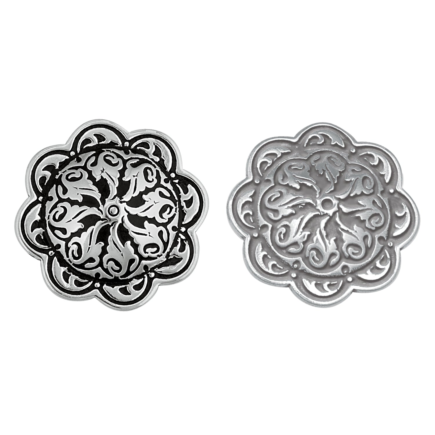 Jeremiah Watt Accented Floral Concho with Wood Screw