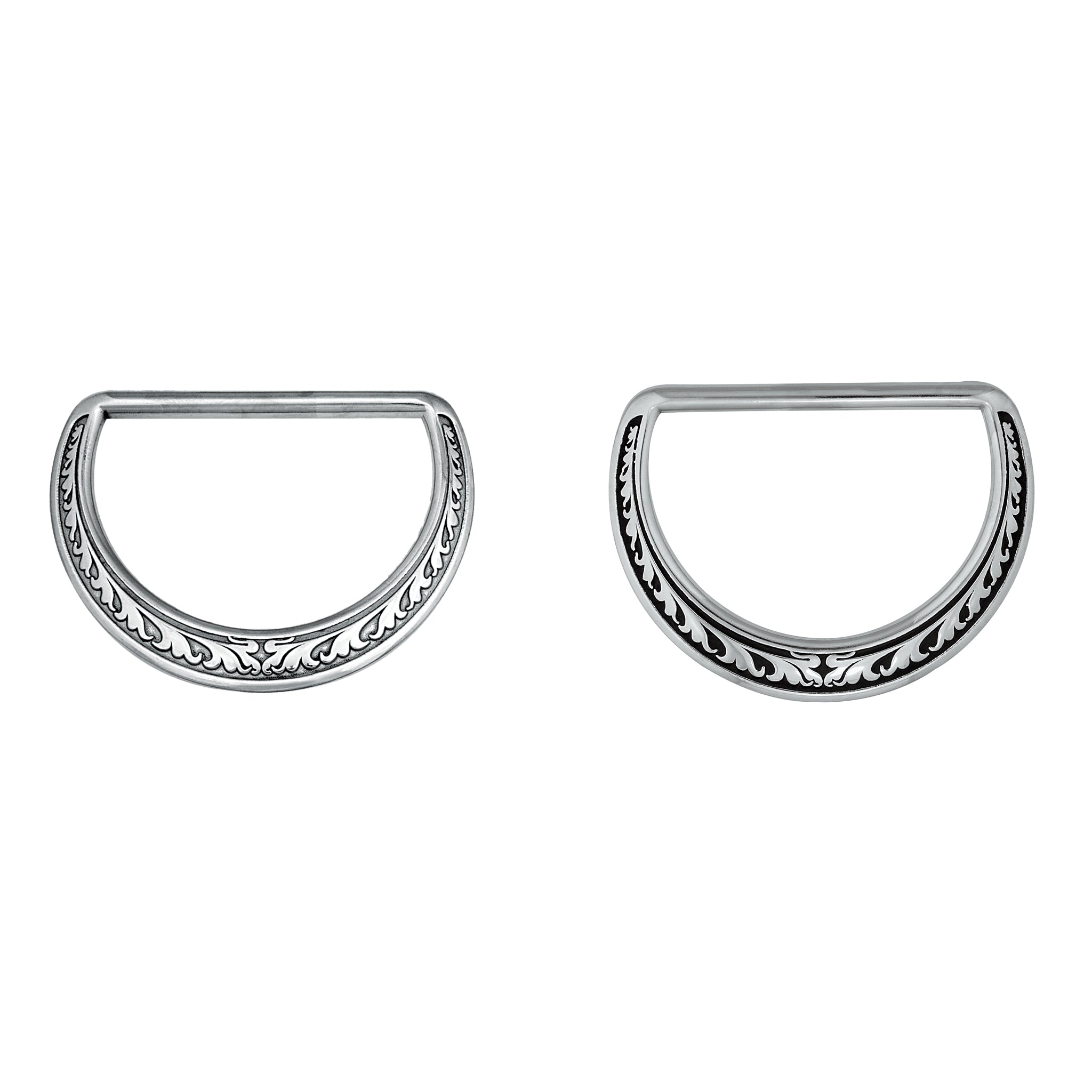 Saddles & Such Jeremiah Watt Collier de poitrine en argent vieilli gravé Motif floral 5,1 cm