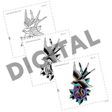 Digital Tattooling Art Patterns - Instant Download