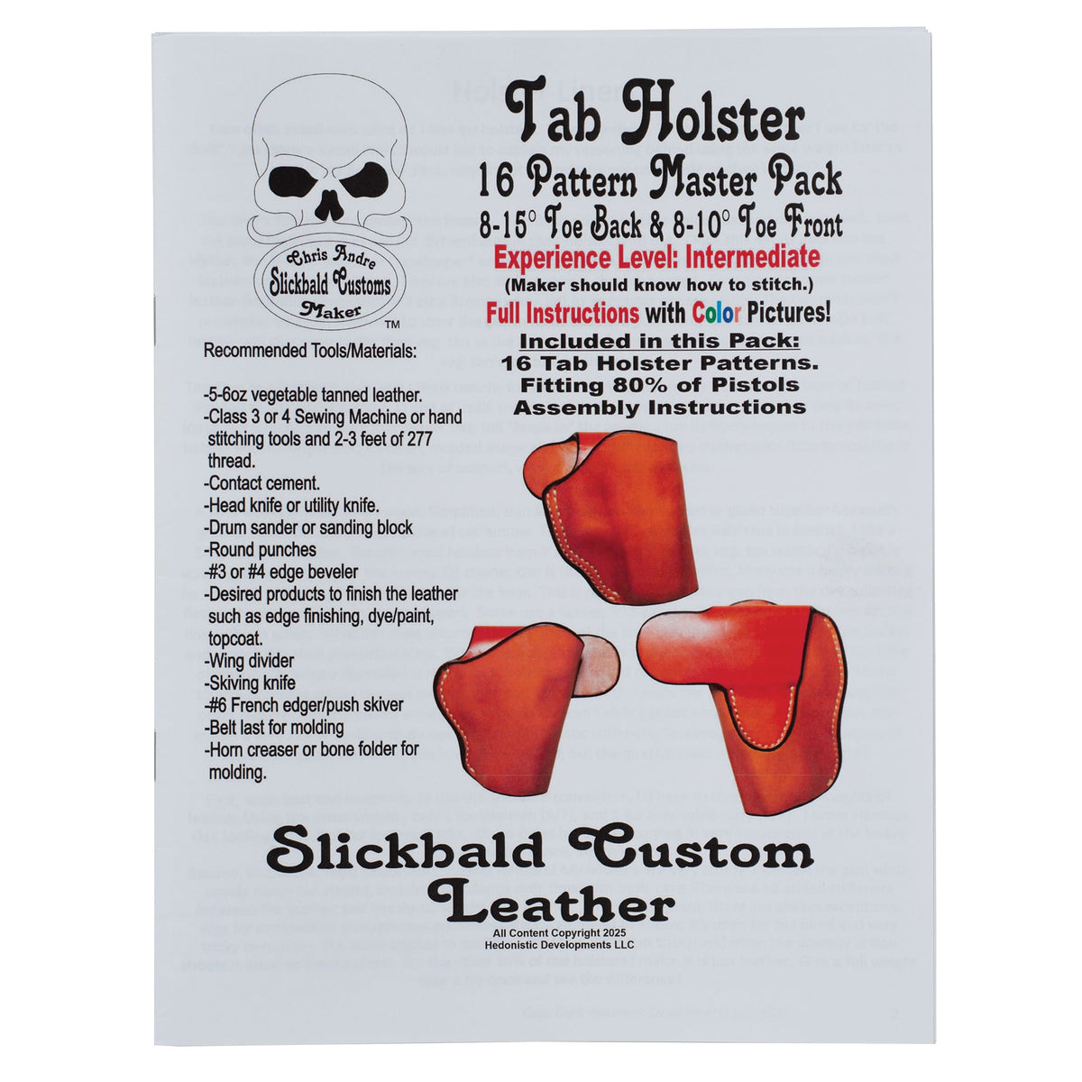 Tab Holster Pattern Master Pack, Slickbald Leather Holster Templates ...