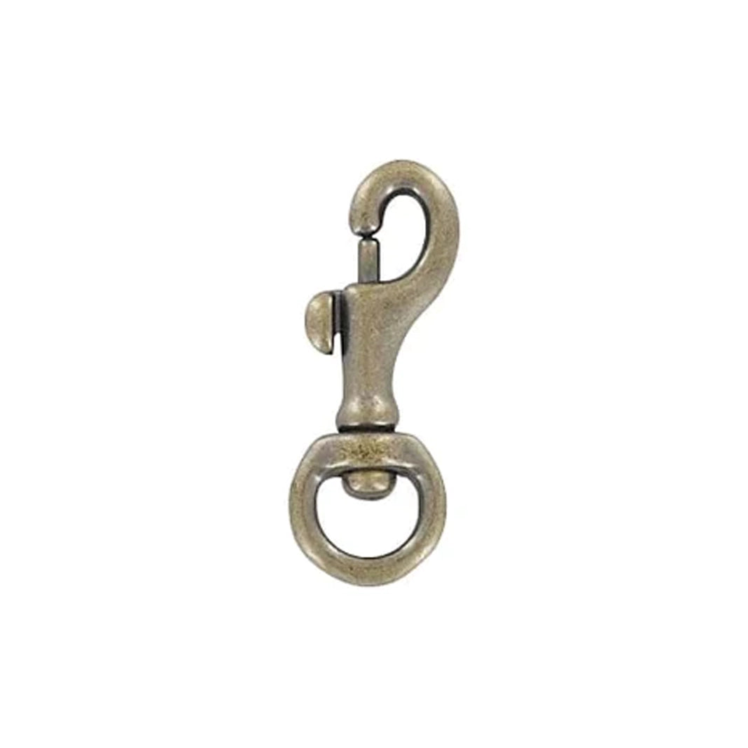 1/2 Antique Brass, Bolt Swivel Snap Hook, Solid Brass, #P-1923