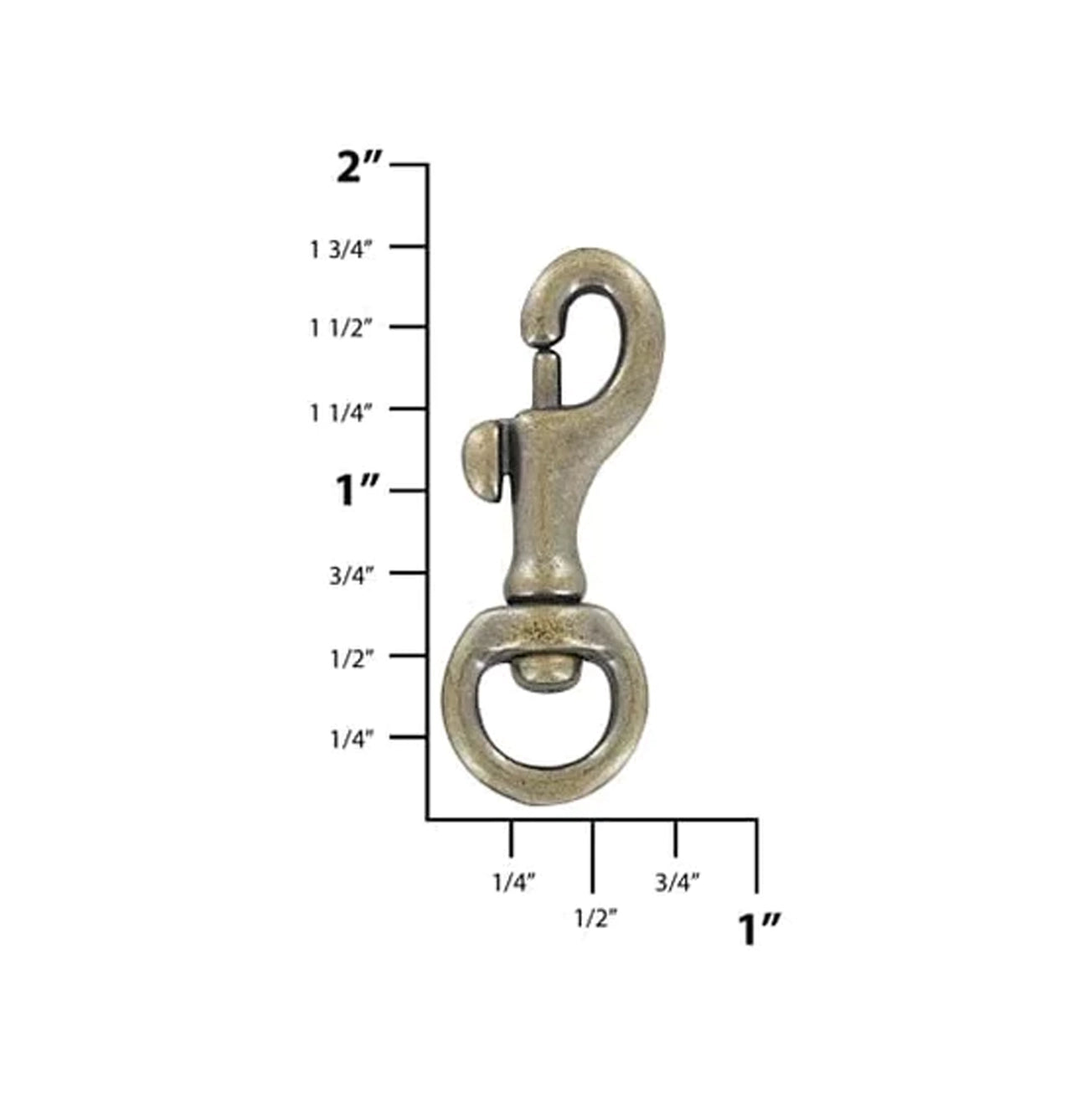 1/2" Antique Brass, Bolt Swivel Snap Hook, Solid Brass, #P-1923-ANTB