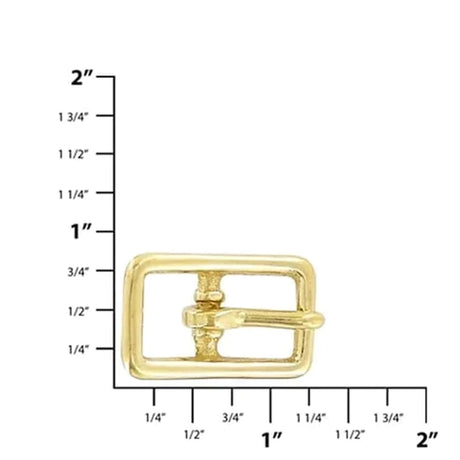1/2" Brass, Center Bar Buckle, Solid Brass, #C-1401-SB