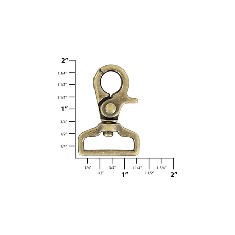 1" Antique Brass, Trigger Swivel Snap Hook, Zinc Alloy-PK4
