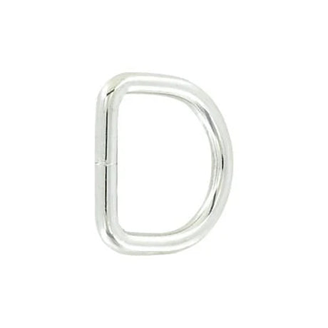 1" Shiny Nickel, Welded D Ring, Steel