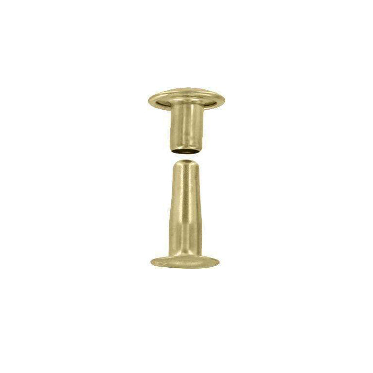 18mm Brass, Single Cap Jiffy Rivets, Solid Brass-25ct, #618S-SB