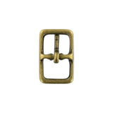 5/8" Antique Brass, Center Bar Buckle, Solid Brass from the back