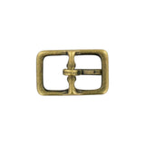 5/8" Antique Brass, Center Bar Buckle, Solid Brass from the back