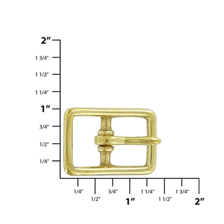 5/8" Brass, Center Bar Buckle, Solid Brass, #C-1462-SB
