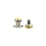 10mm, Antique Brass, Round Top Collar Button Stud with Screw, Solid Brass - PK5, #P-2509-ANTB