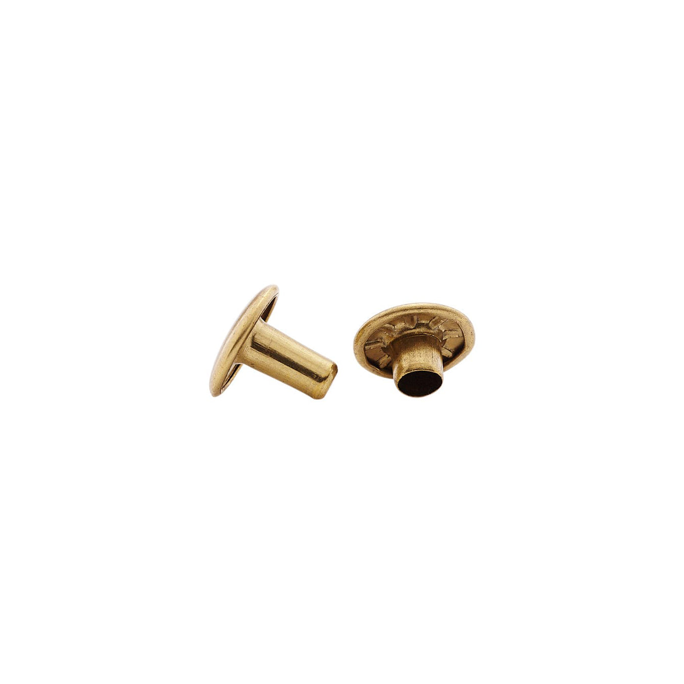 7mm Brass, Double Cap Jiffy Rivet, Solid Brass- 100ct – Weaver