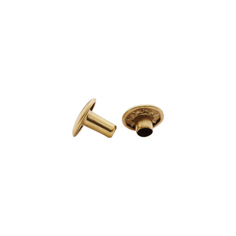 7mm Brass, Double Cap Jiffy Rivet, Solid Brass- 100ct, #NB407D-SB