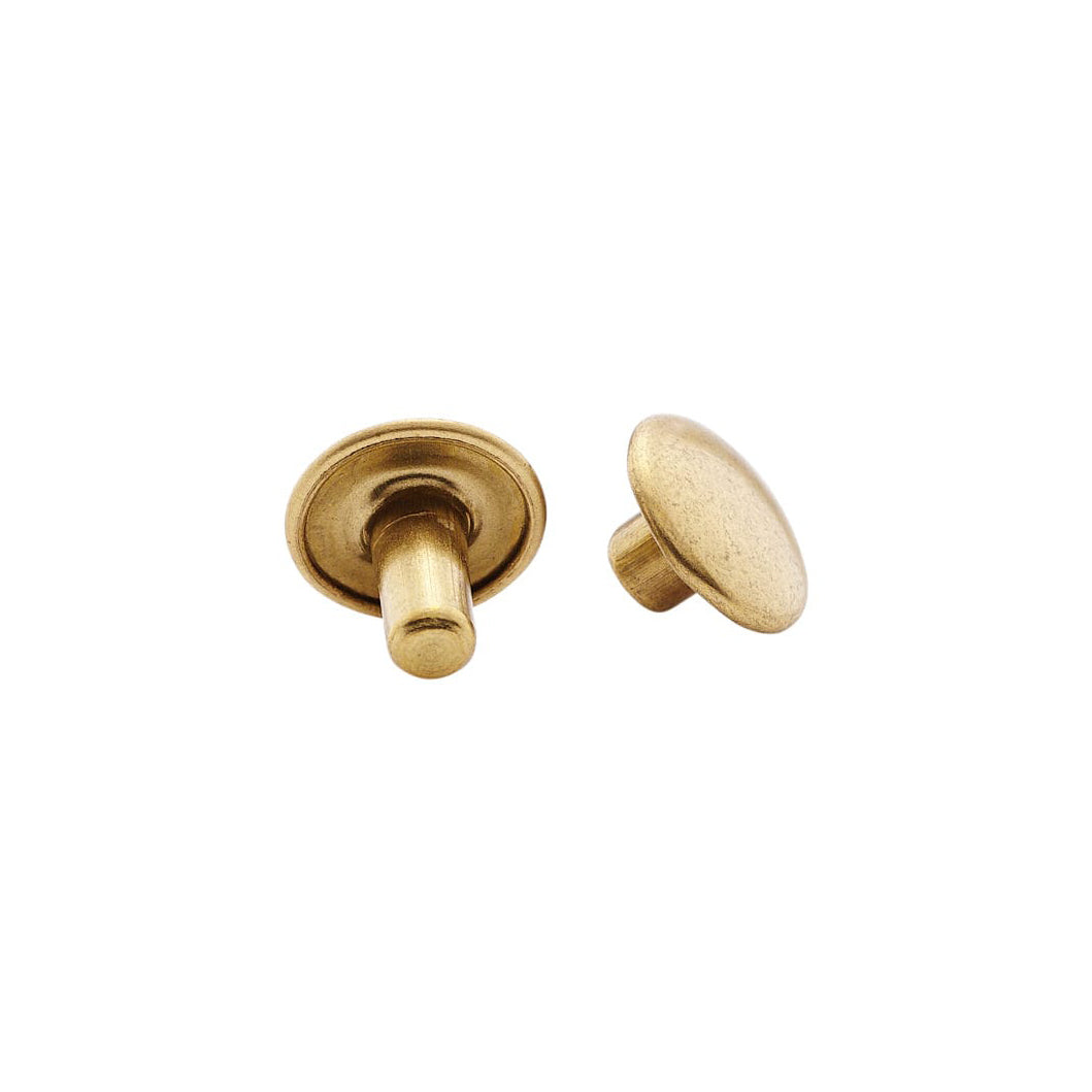 7mm Brass, Double Cap Jiffy Rivet, Solid Brass- 100ct – Weaver