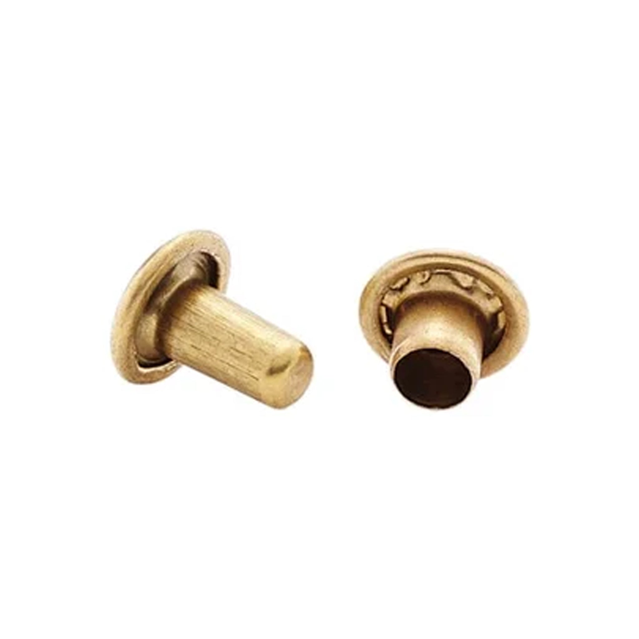 7mm Brass, Double Cap Jiffy Rivets, Solid Brass-100ct – Weaver