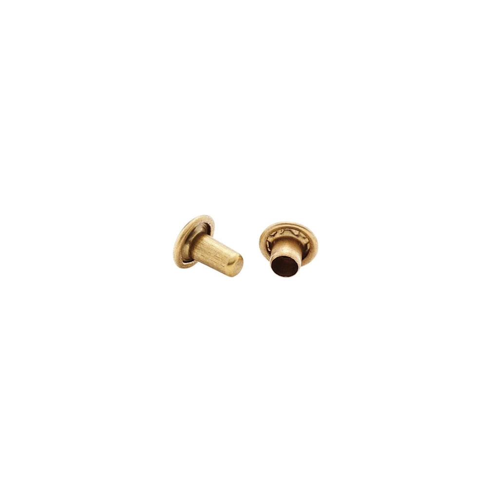7mm Brass, Double Cap Jiffy Rivets, Solid Brass100ct, NB307DSB