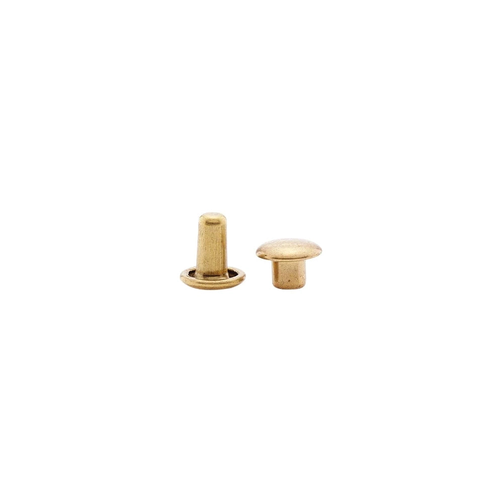 7mm Brass, Double Cap Jiffy Rivets, Solid Brass100ct, NB307DSB