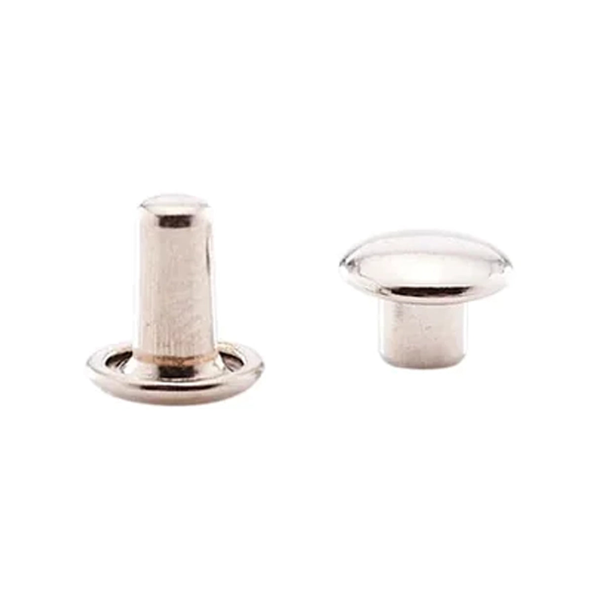 7mm Nickel, Double Cap Jiffy Rivets, Solid Brass100ct, NB307DSBN