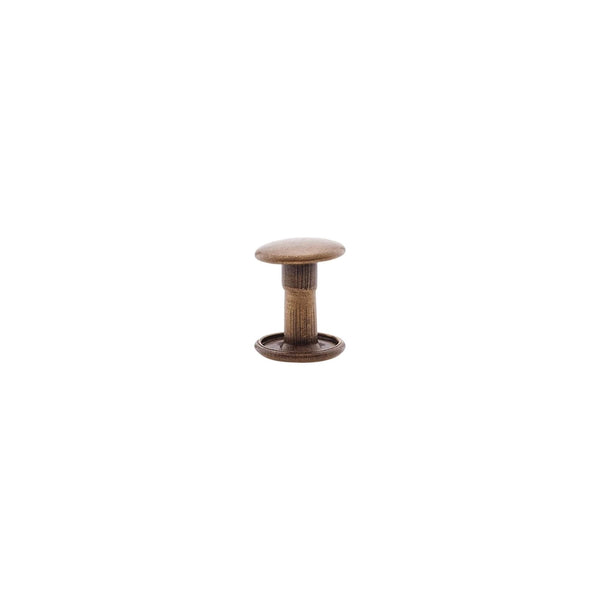 9mm Antique Brass, Double Cap Jiffy Rivet, Solid Brass-100ct