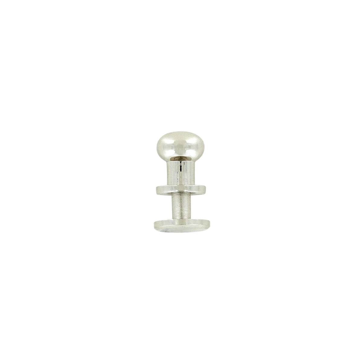 10mm, Nickel, Press Stud Collar Button, Solid Brass - PK5, #P-2122-SBN