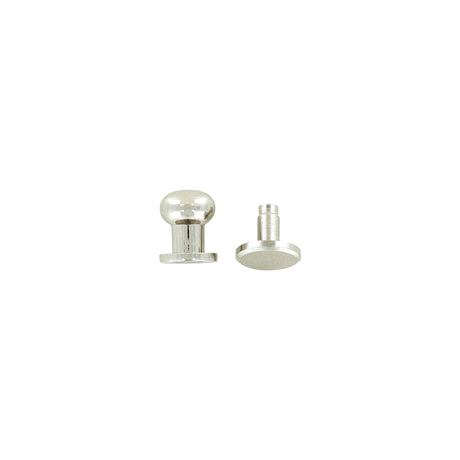 10mm, Nickel, Press Stud Collar Button, Solid Brass - PK5