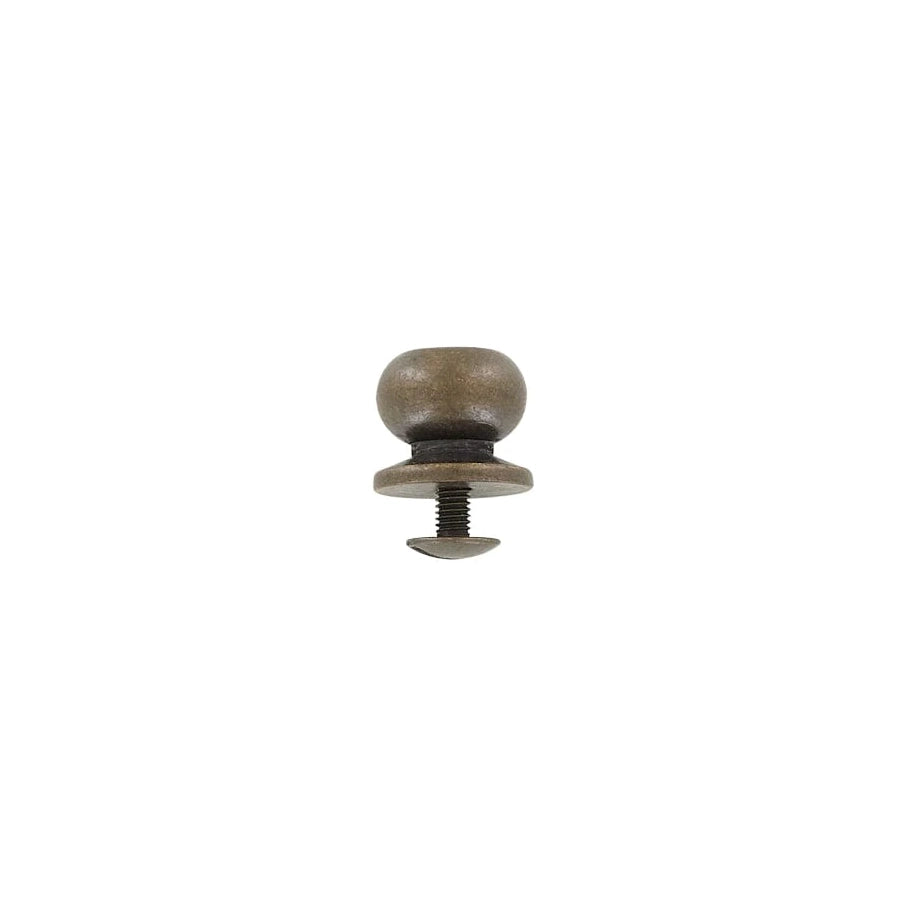 13mm, Antique Brass, Tapered Collar Button Stud with Screw, Solid Brass, #P-2392-ANTB