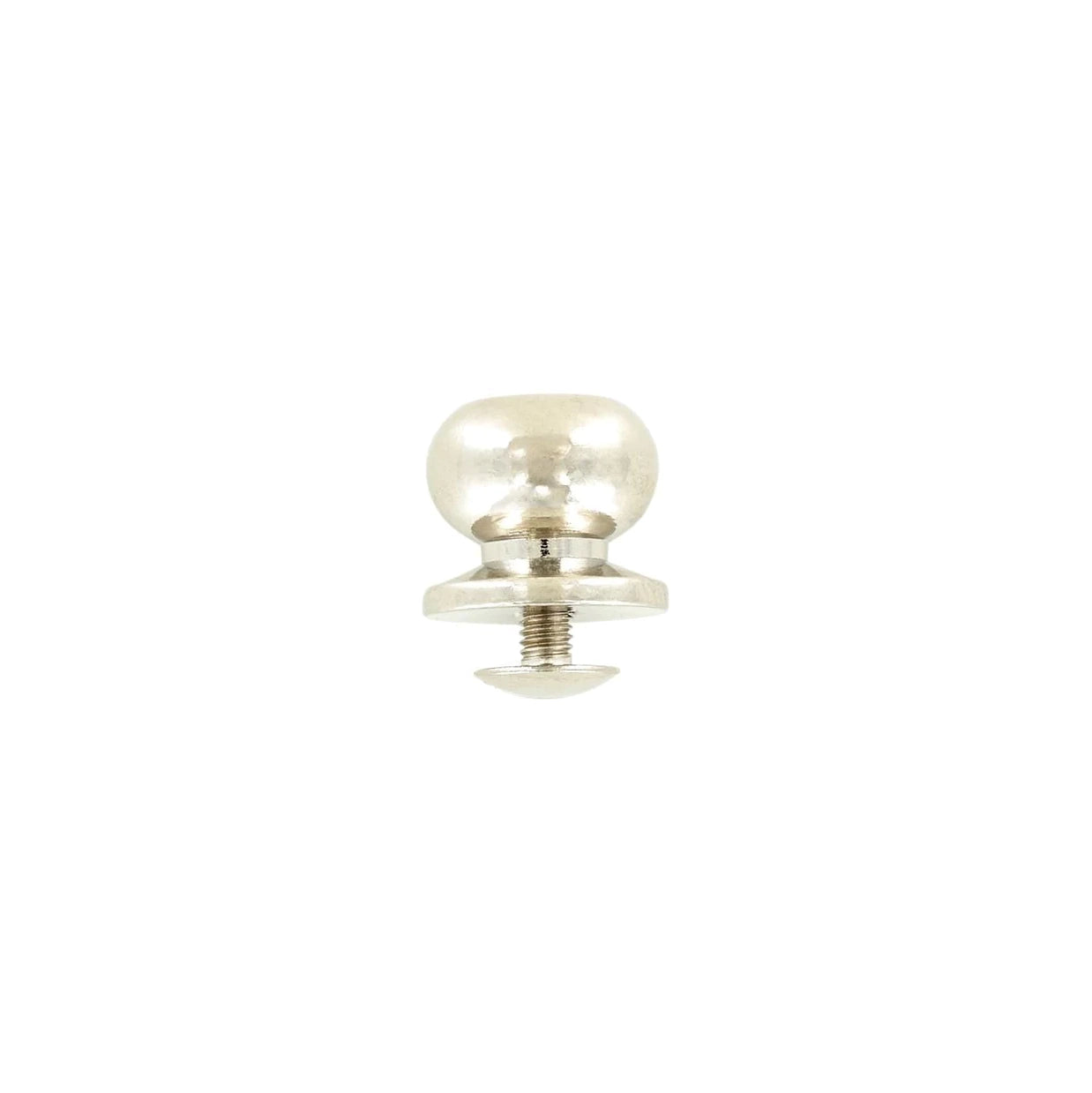 13mm, Nickel, Tapered Collar Button Stud with Screw, Solid Brass, #P-2392-SBN