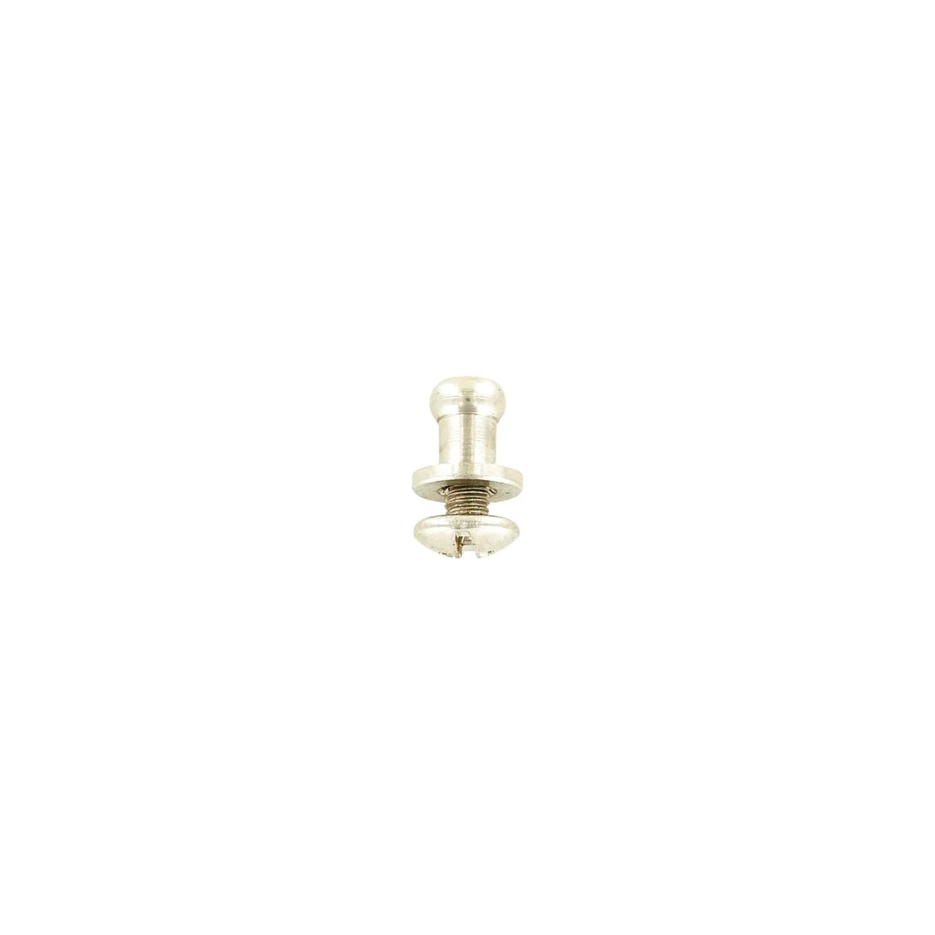 7mm, Nickel, Small Collar Button Stud with Screw, Solid Brass - PK5, #P-2712-SBN
