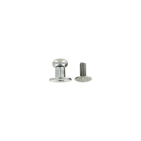 10mm, Gunmetal, Flat Top Collar Button Stud with Screw, Solid Brass - PK10