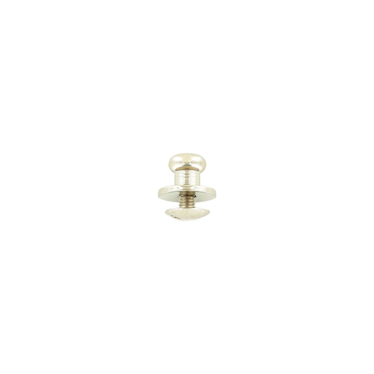 10mm, Shiny Nickel, Flat Top Collar Button Stud with Screw, Solid Brass - PK5, #P-287-SM-SBN