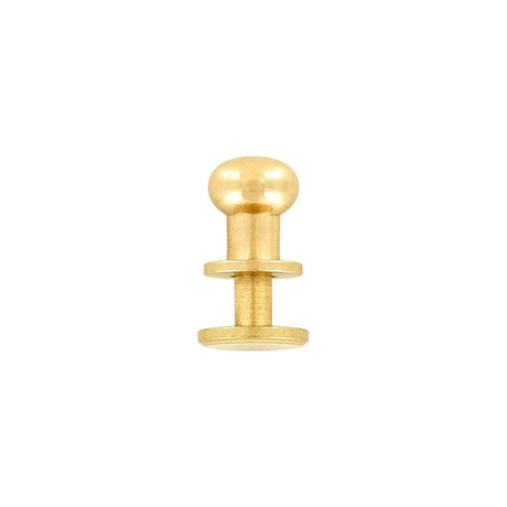 10mm Brass, Press Stud Collar Button, Solid Brass - PK5