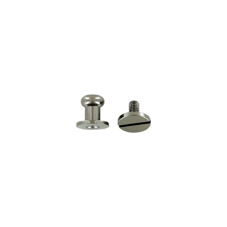 9mm, Gunmetal, Round Top Collar Button Stud with Screw, Solid Brass