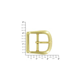 1 1/2" Brass, D Shaped Center Bar Buckle, Solid Brass, #C-1344