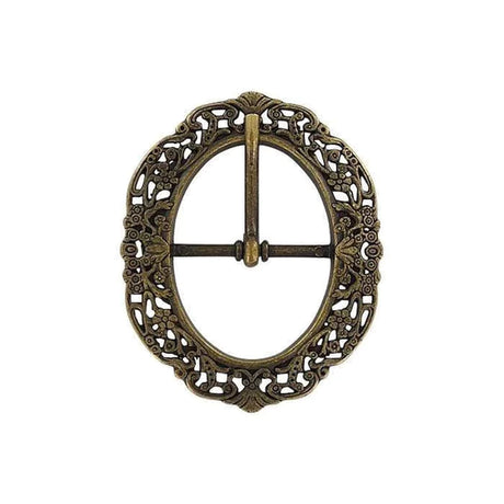 1 1/4" Antique Brass, Artisan Center Bar Buckle, Zinc Alloy