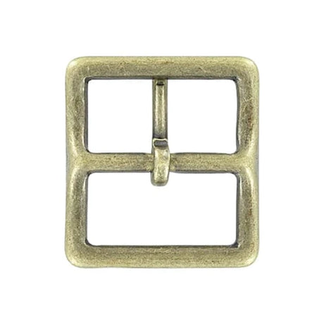 1 1/4" Antique Brass, Sam Browne Center Bar Buckle, Solid Brass