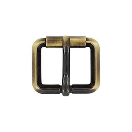 1" Antique Brass, Beveled Heel Bar Roller Buckle, Zinc Alloy