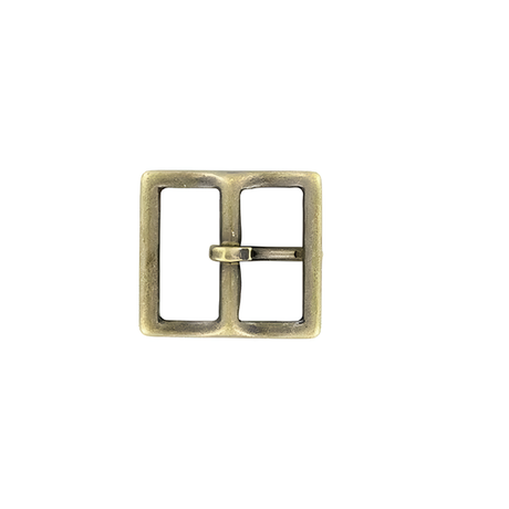 1" Antique Brass, Sam Browne Center Bar Buckle, Solid Brass