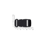 1" Black, Adjustable Side Squeeze Buckle, Plastic, #SS-1